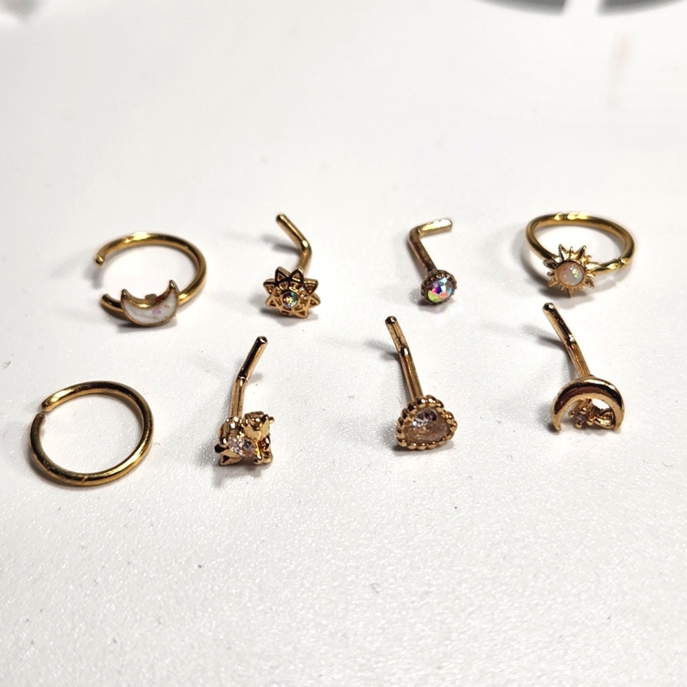 8pc Nose Ring Set